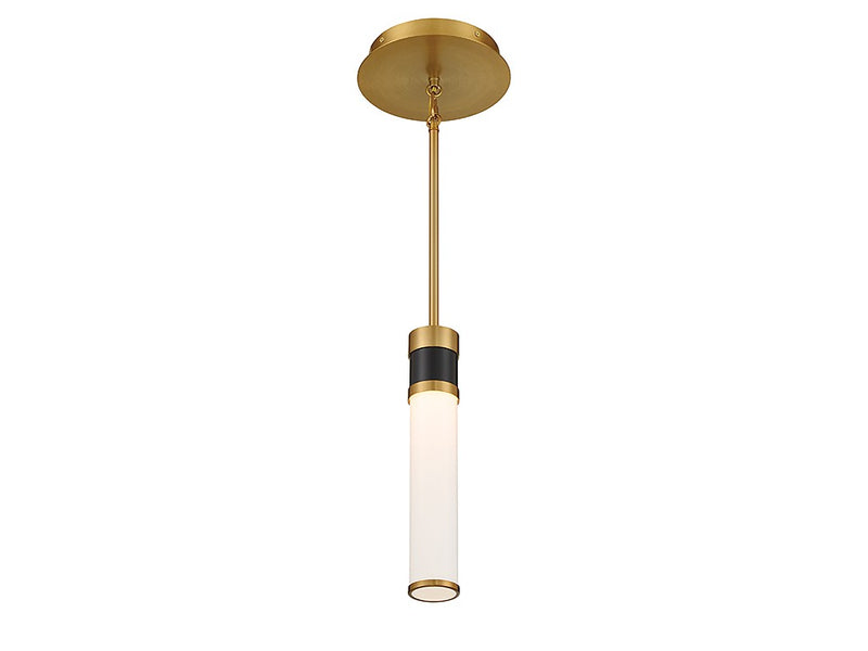 Savoy House 7-1643-1-143 LED Mini Pendant, Matte Black w/Warm Brass (4)