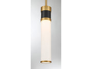 Savoy House 7-1643-1-143 LED Mini Pendant, Matte Black w/Warm Brass (5)