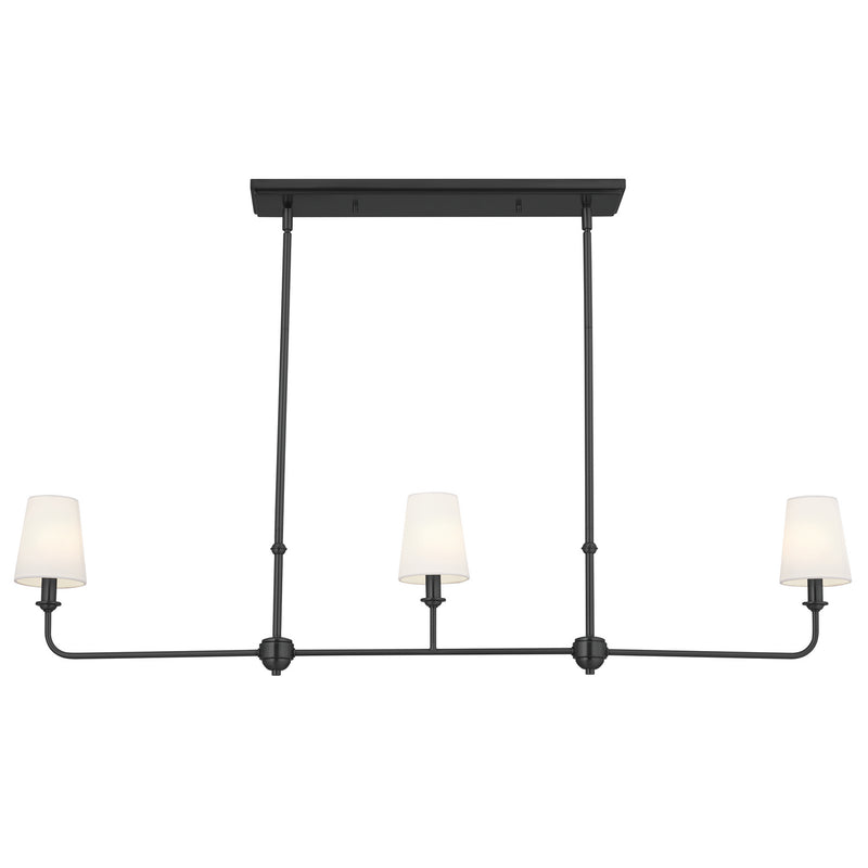 Kichler 52519BK Three Light Linear Chandelier, Black (2)