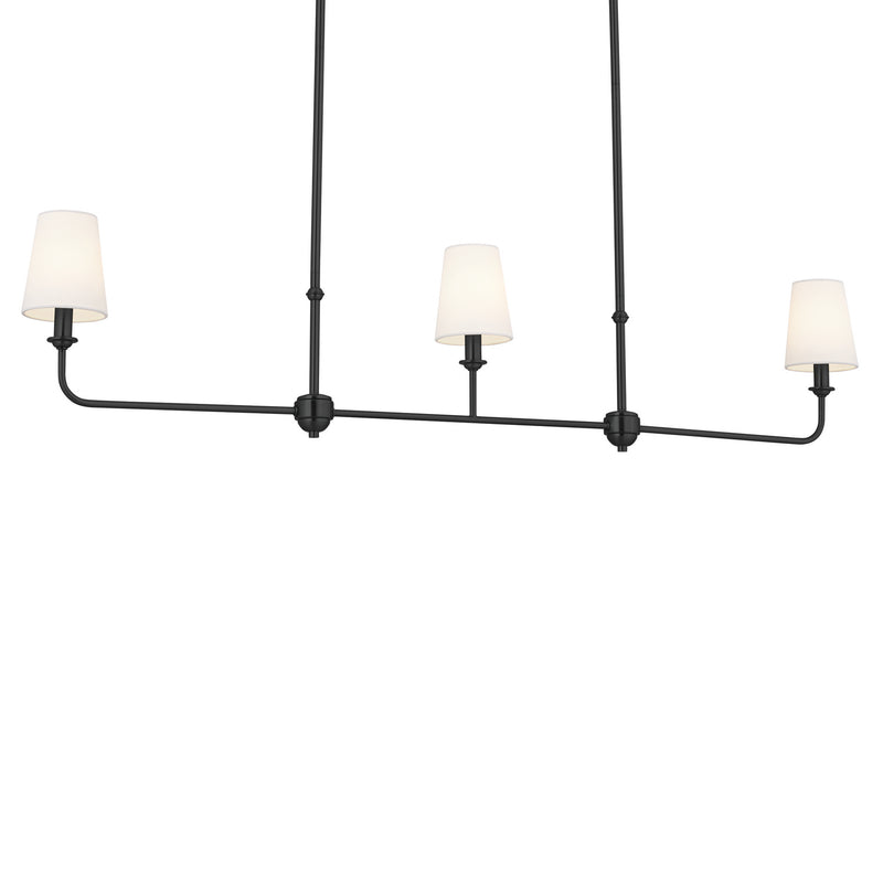 Kichler 52519BK Three Light Linear Chandelier, Black (3)