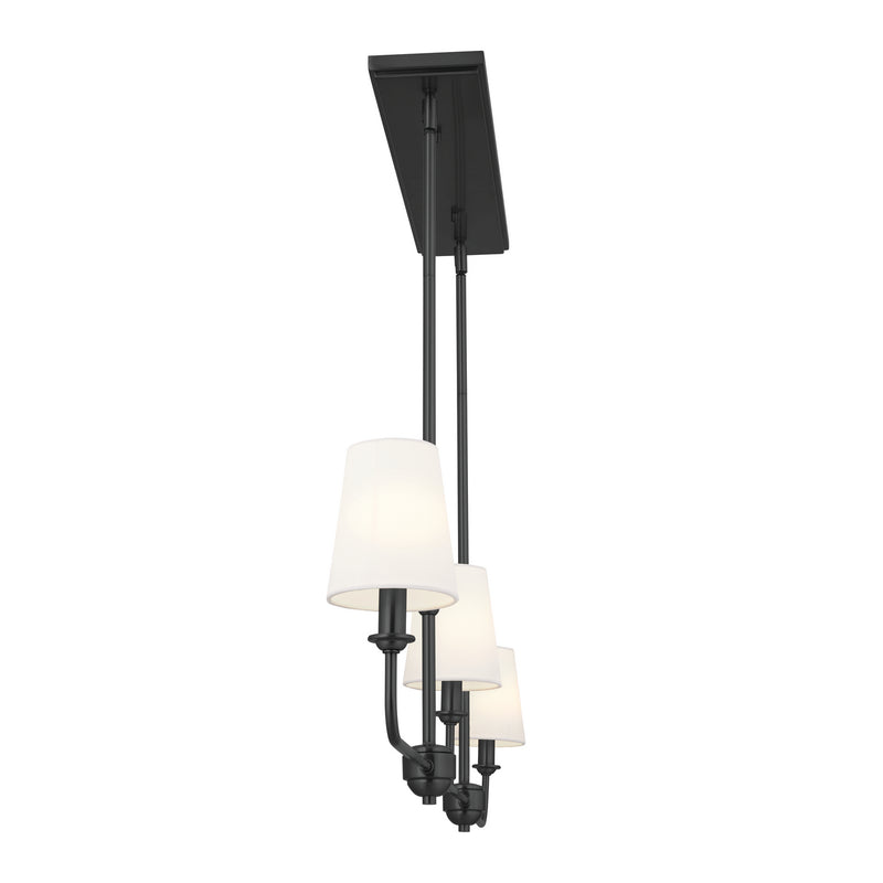 Kichler 52519BK Three Light Linear Chandelier, Black (4)
