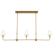 Kichler 52519BNB Three Light Linear Chandelier, Brushed Natural Brass (2)