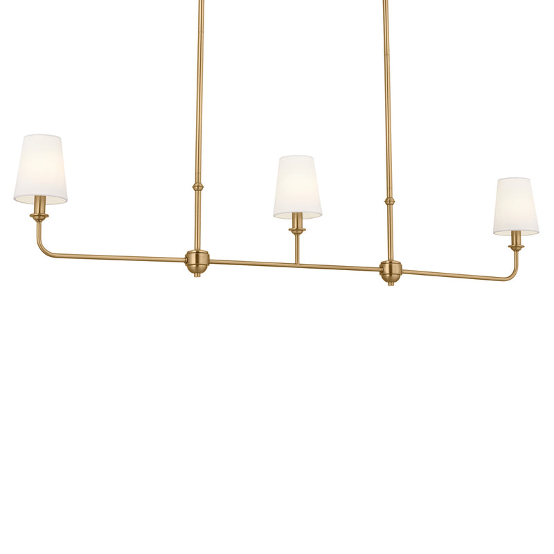 Kichler 52519BNB Three Light Linear Chandelier, Brushed Natural Brass (3)