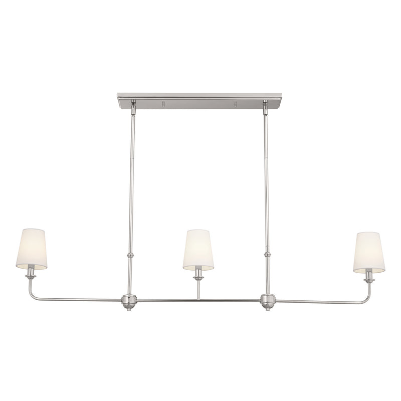 Kichler 52519PN Three Light Linear Chandelier, Polished Nickel (2)