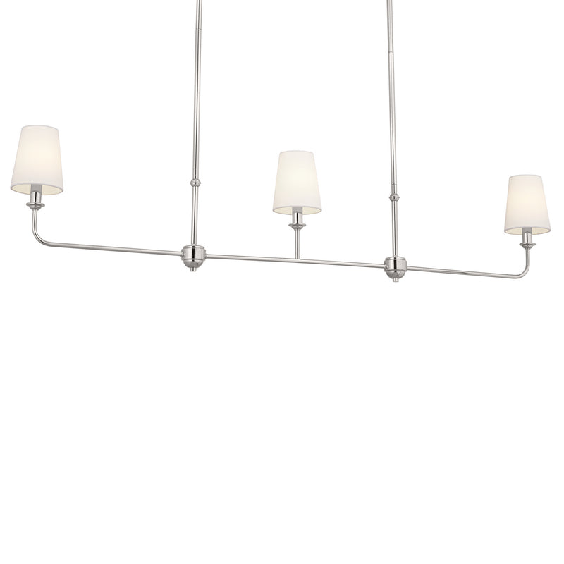 Kichler 52519PN Three Light Linear Chandelier, Polished Nickel (3)