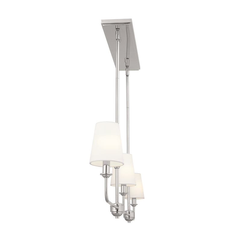 Kichler 52519PN Three Light Linear Chandelier, Polished Nickel (4)