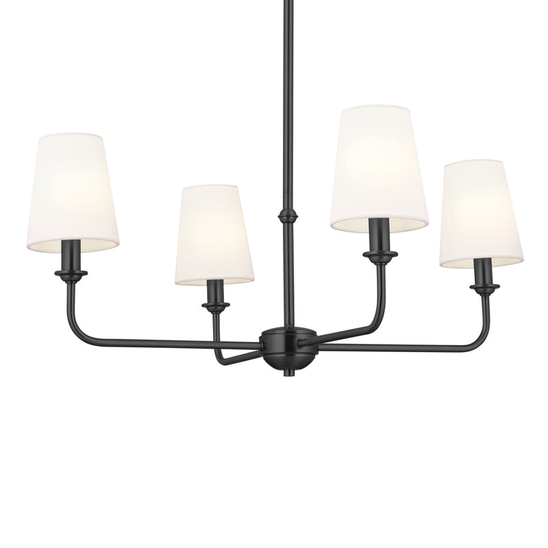 Kichler 52520BK Four Light Chandelier, Black (2)