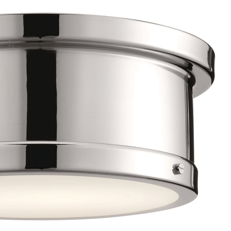 Kichler 52540PN Two Light Flush Mount, Polished Nickel (2)