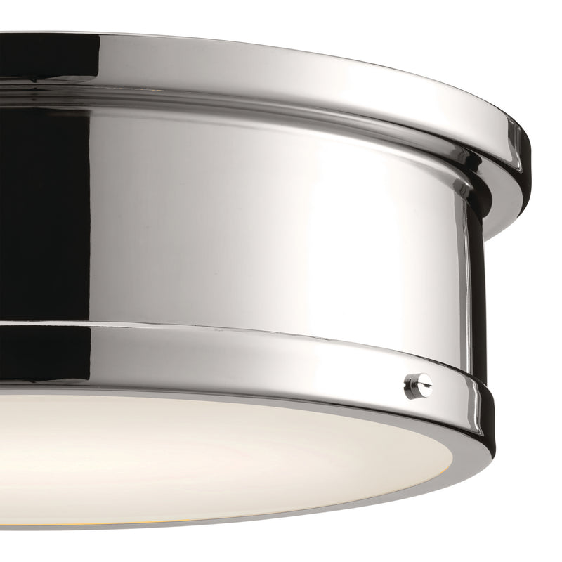 Kichler 52541PN Three Light Flush Mount, Polished Nickel (2)