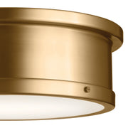 Kichler 52541BNB Three Light Flush Mount, Brushed Natural Brass (2)