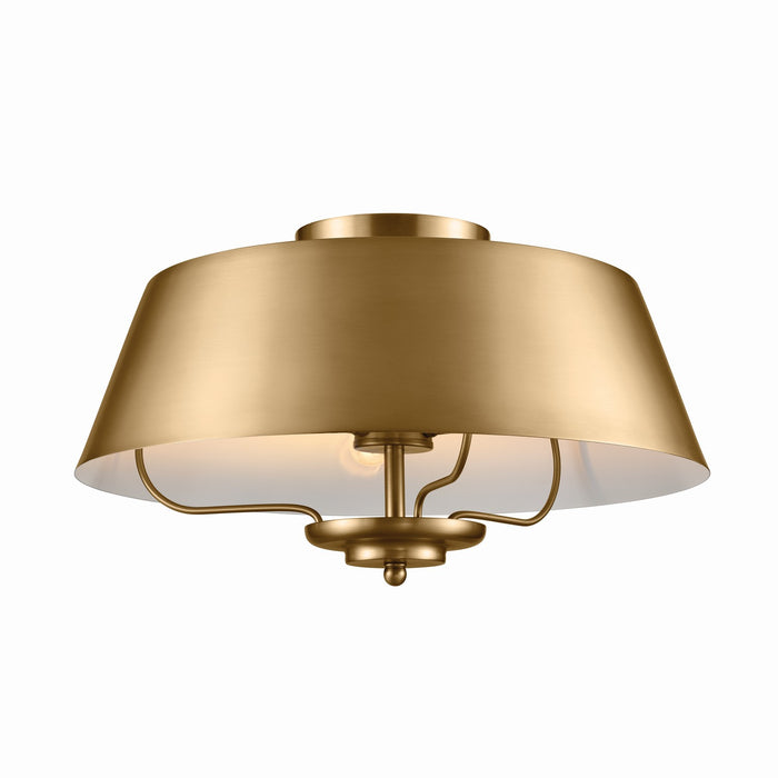Kichler 52542BNB Three Light Pendant/Semi Flush, Brushed Natural Brass (2)