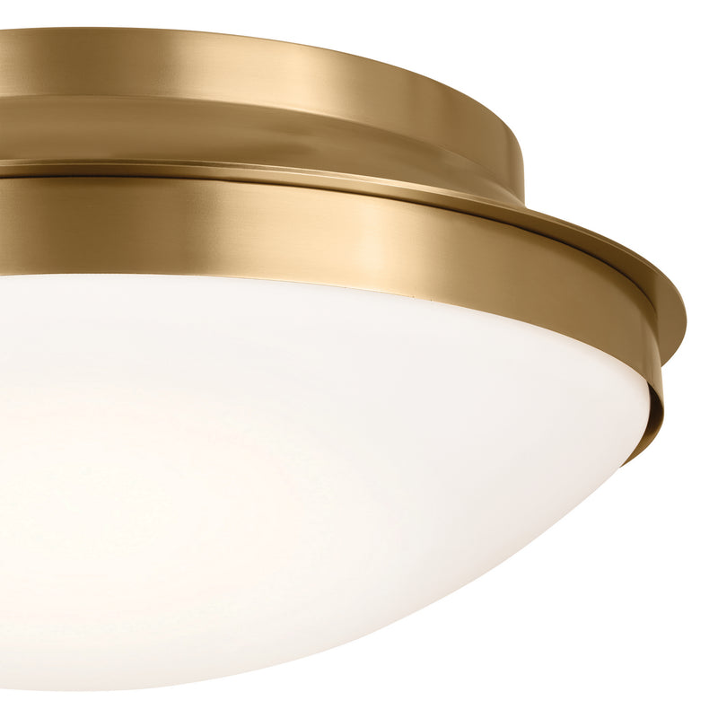 Kichler 52545BNB Three Light Flush Mount, Brushed Natural Brass (2)
