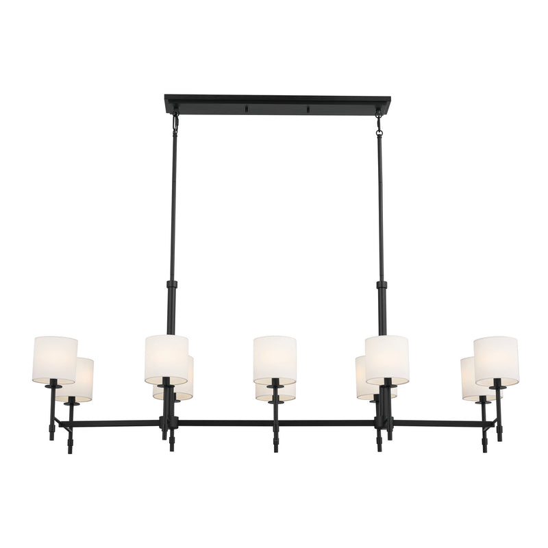 Kichler 52503BK Ten Light Linear Chandelier, Black (2)