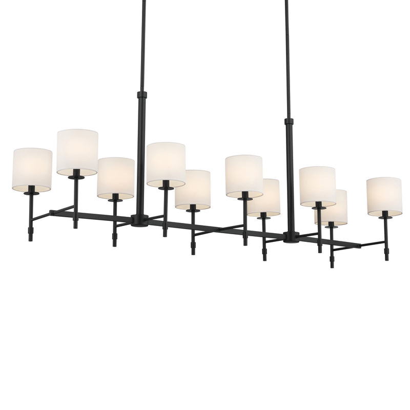 Kichler 52503BK Ten Light Linear Chandelier, Black (3)