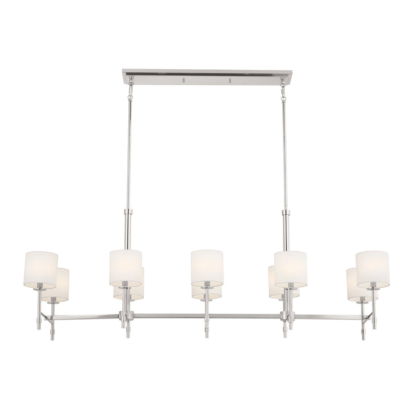 Kichler 52503PN Ten Light Linear Chandelier, Polished Nickel (2)