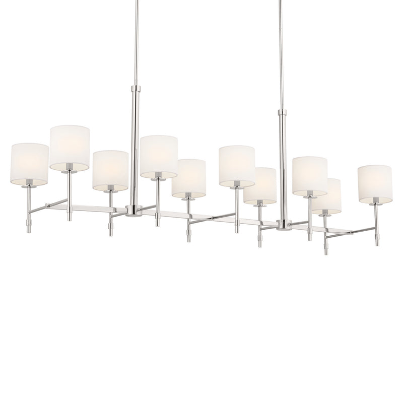 Kichler 52503PN Ten Light Linear Chandelier, Polished Nickel (3)