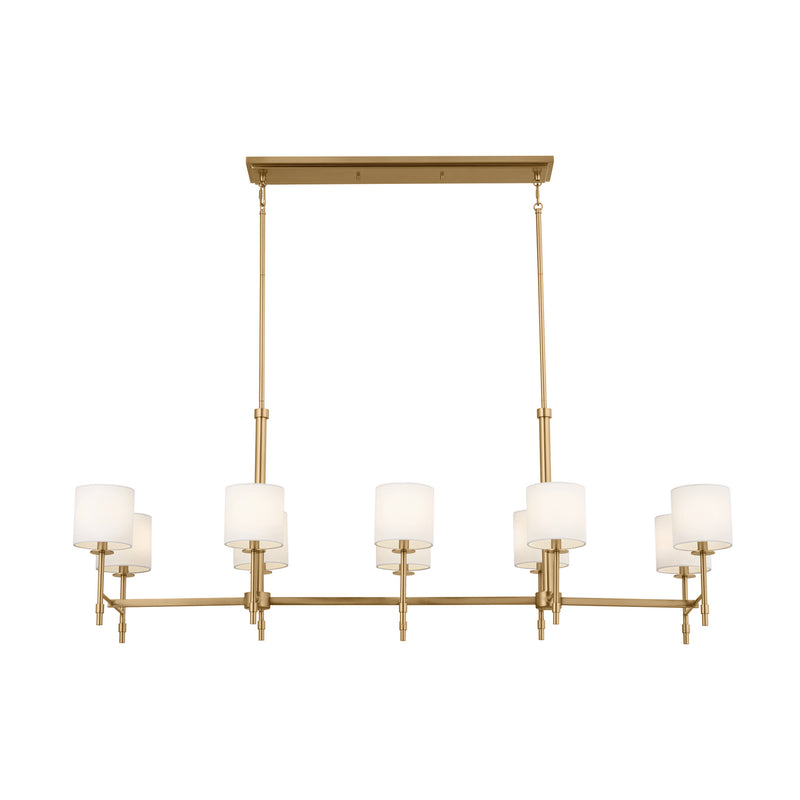 Kichler 52503BNB Ten Light Linear Chandelier, Brushed Natural Brass (2)
