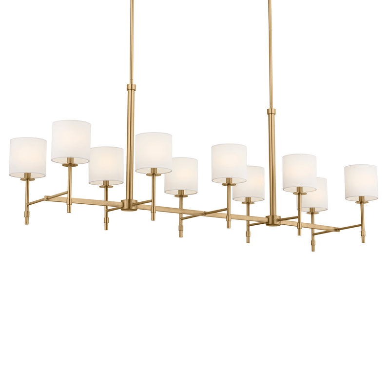 Kichler 52503BNB Ten Light Linear Chandelier, Brushed Natural Brass (3)