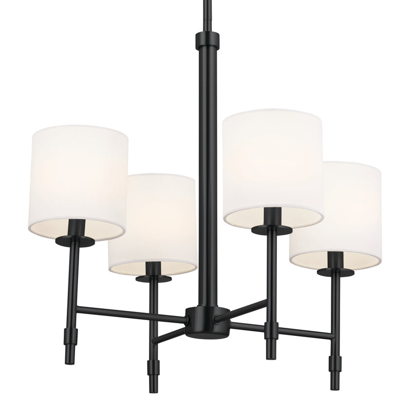 Kichler 52504BK Four Light Chandelier, Black (2)