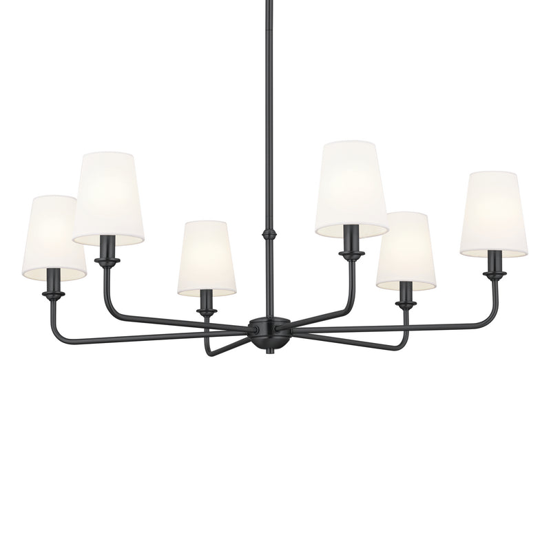 Kichler 52516BK Six Light Chandelier, Black (2)