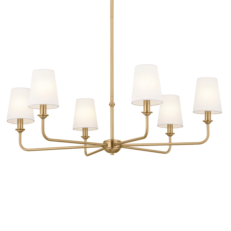 Kichler 52516BNB Six Light Chandelier, Brushed Natural Brass (2)