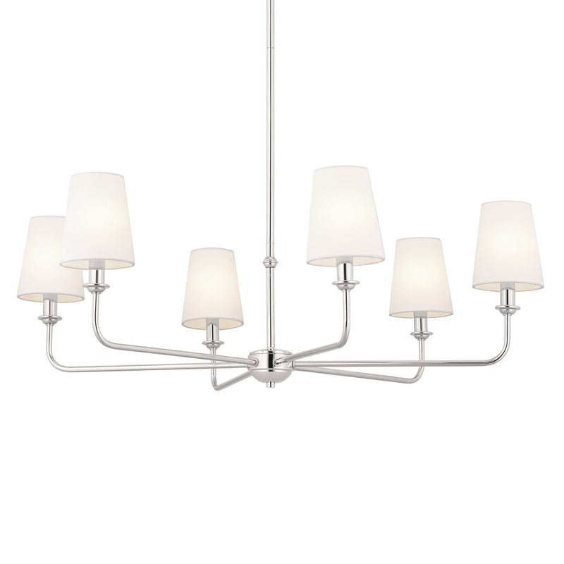Kichler 52516PN Six Light Chandelier, Polished Nickel (2)