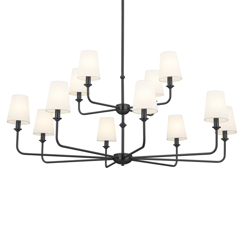 Kichler 52518BK 12 Light Chandelier, Black (2)