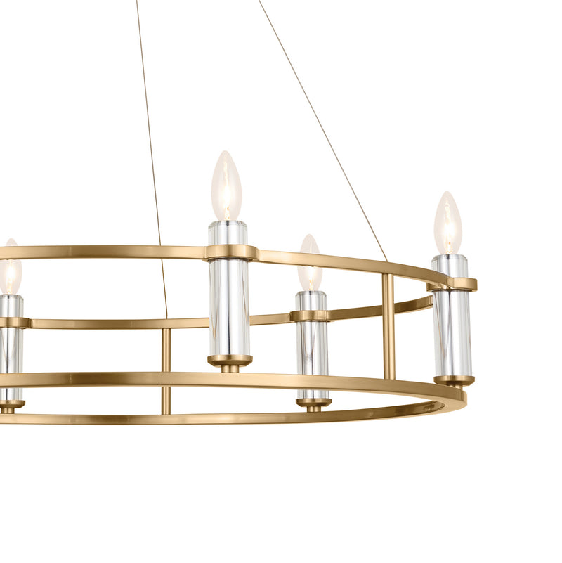 Kichler 52490BNB Six Light Chandelier, Brushed Natural Brass (2)