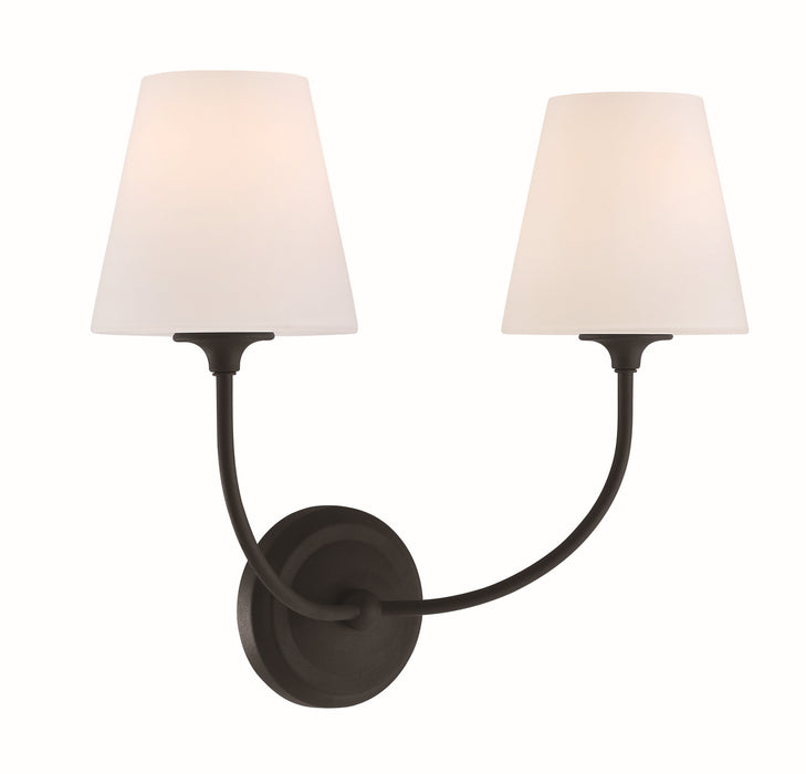 Crystorama 2442-OP-BF Sylvan Two Light Wall Sconce Black Forged Alternate Image 2.jpg