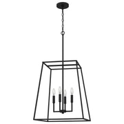 Quoizel PRC2818MBK Prescott Four Light Pendant, Matte Black Alternate Image.jpg