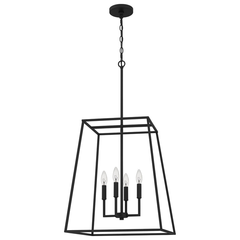 Quoizel PRC2818MBK Prescott Four Light Pendant, Matte Black Alternate Image.jpg