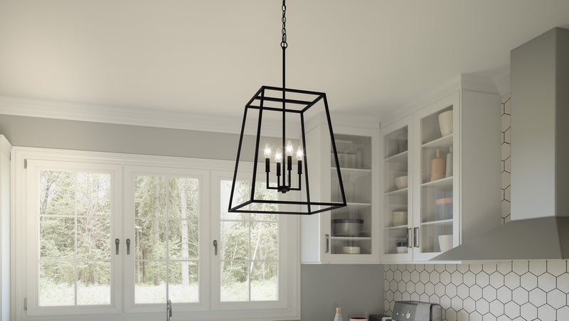 Quoizel PRC2818MBK Prescott Four Light Pendant, Matte Black Alternate Image 7.jpg