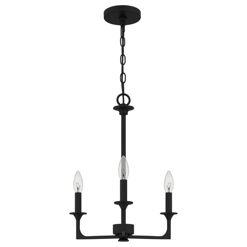 Quoizel PRC5016MBK Prescott Three Light Chandelier, Matte Black Alternate Image.jpg