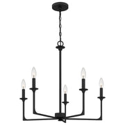 Quoizel PRC5026MBK Prescott Five Light Chandelier, Matte Black Alternate Image 2.jpg