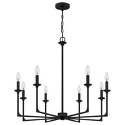 Quoizel PRC5032MBK Prescott Eight Light Chandelier, Matte Black Alternate Image.jpg