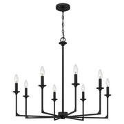 Quoizel PRC5032MBK Prescott Eight Light Chandelier, Matte Black Alternate Image 2.jpg