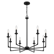 Quoizel PRC5032MBK Prescott Eight Light Chandelier, Matte Black Alternate Image 3.jpg