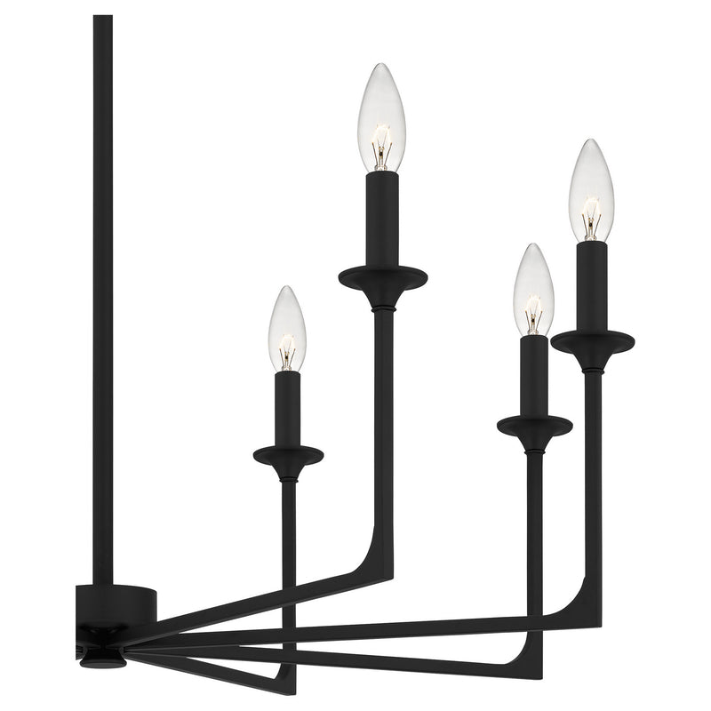 Quoizel PRC5032MBK Prescott Eight Light Chandelier, Matte Black Alternate Image 4.jpg