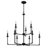 Quoizel PRC5232MBK Prescott Nine Light Chandelier, Matte Black Alternate Image.jpg