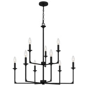 Quoizel PRC5232MBK Prescott Nine Light Chandelier, Matte Black Alternate Image 2.jpg