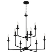 Quoizel PRC5232MBK Prescott Nine Light Chandelier, Matte Black Alternate Image 3.jpg