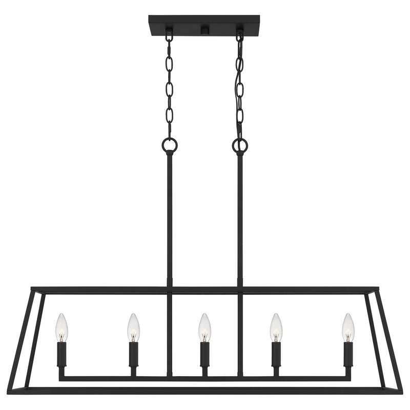 Quoizel PRC536MBK Prescott Five Light Island Chandelier, Matte Black Alternate Image 2.jpg