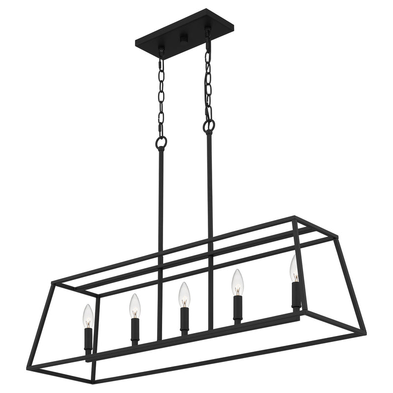 Quoizel PRC536MBK Prescott Five Light Island Chandelier, Matte Black Alternate Image 3.jpg