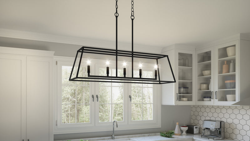 Quoizel PRC536MBK Prescott Five Light Island Chandelier, Matte Black Alternate Image 8.jpg