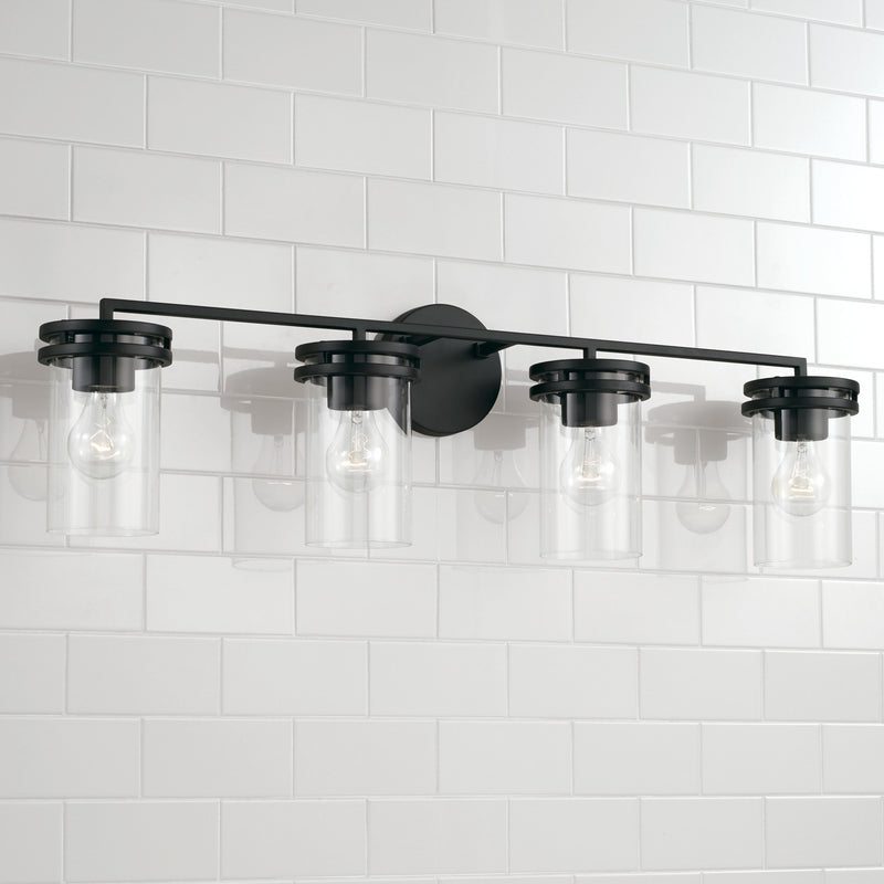 Capital Lighting 148741MB-539 Fuller Four Light Vanity, Matte Black Alternate Image 3.jpg
