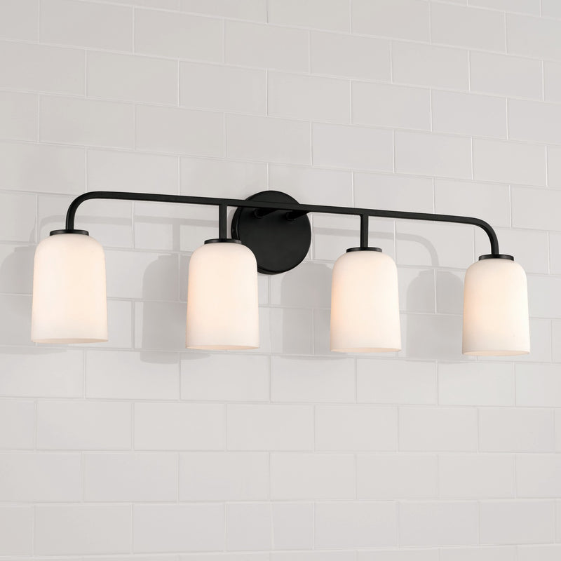 Capital Lighting 148841MB-542 Lawson Four Light Vanity, Matte Black Alternate Image 3.jpg