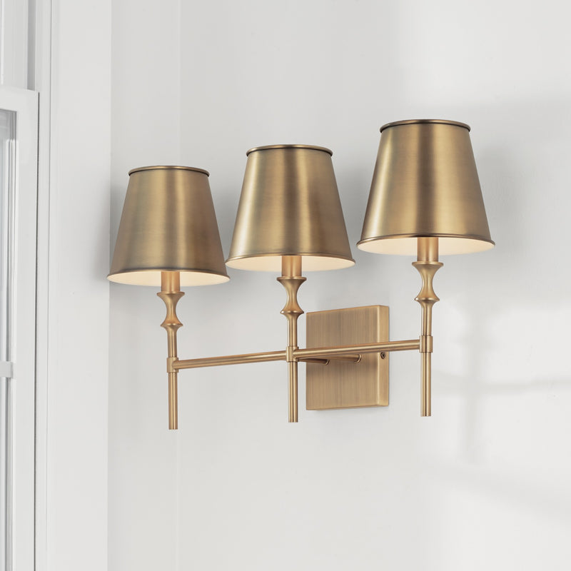 Capital Lighting 149731AD-708 Whitney Three Light Vanity, Aged Brass Alternate Image 2.jpg