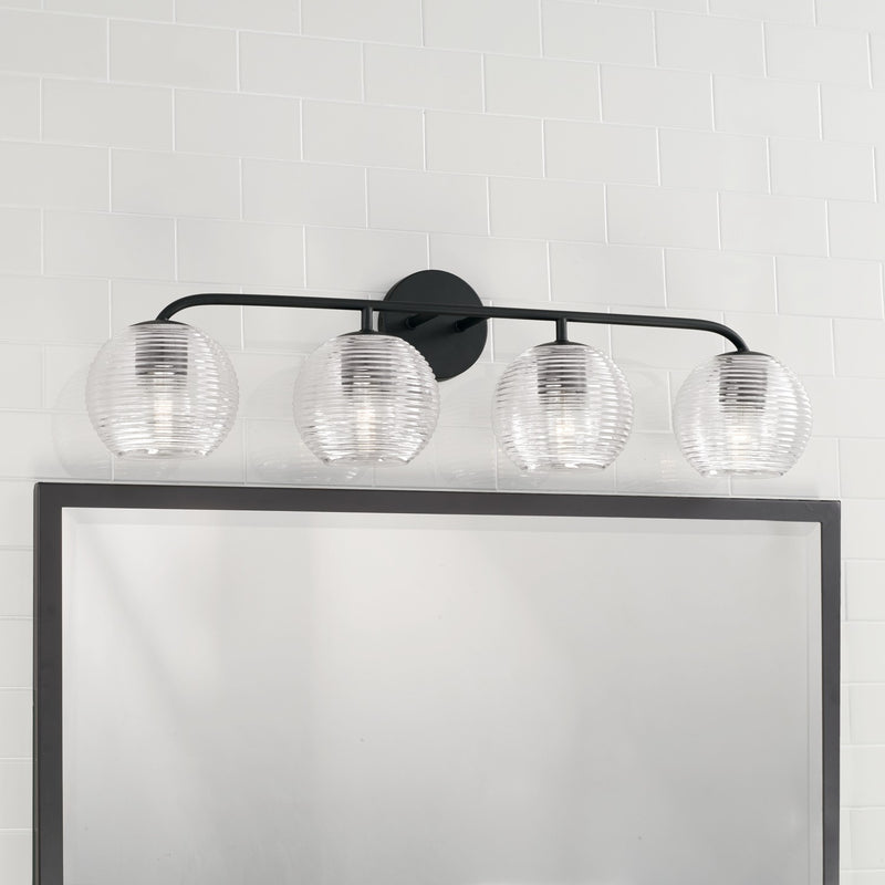 Capital Lighting 149941MB-544 Dolan Four Light Vanity, Matte Black Alternate Image 2.jpg