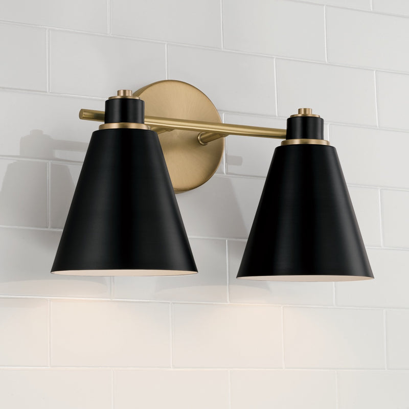 Capital Lighting 150121AB Bradley Two Light Vanity, Aged Brass and Black Alternate Image 2.jpg