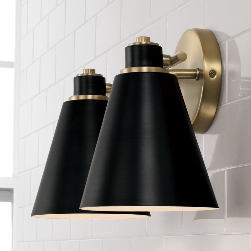 Capital Lighting 150121AB Bradley Two Light Vanity, Aged Brass and Black Alternate Image 4.jpg
